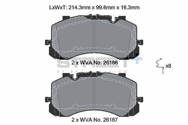 Pagid Racing Street+ Brake Pads T8286SP2001