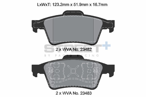 Pagid Racing Street+ Brake Pads T8293SP2001