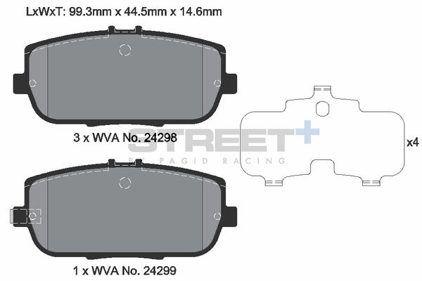 Pagid Racing Street+ Brake Pads T8302SP2001