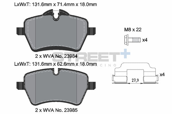 Pagid Racing Street+ Brake Pads T8303SP2001