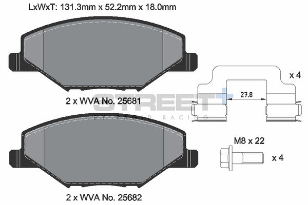 Pagid Racing Street+ Brake Pads T8304SP2001