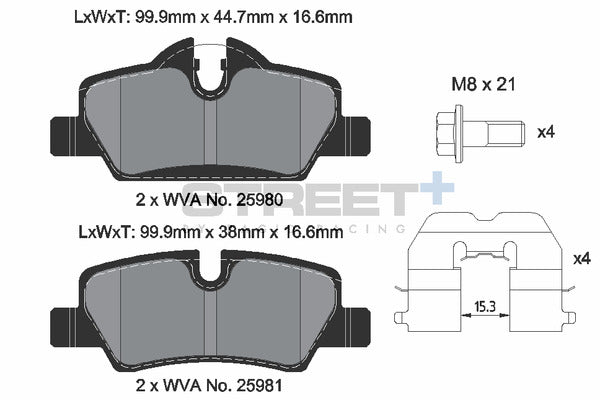 Pagid Racing Street+ Brake Pads T8305SP2001