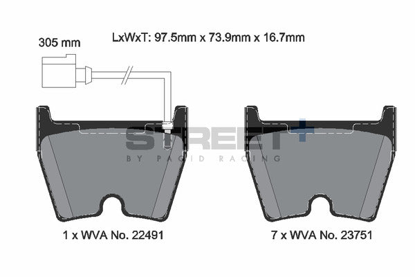 Pagid Racing Street+ Brake Pads T8306SP2001