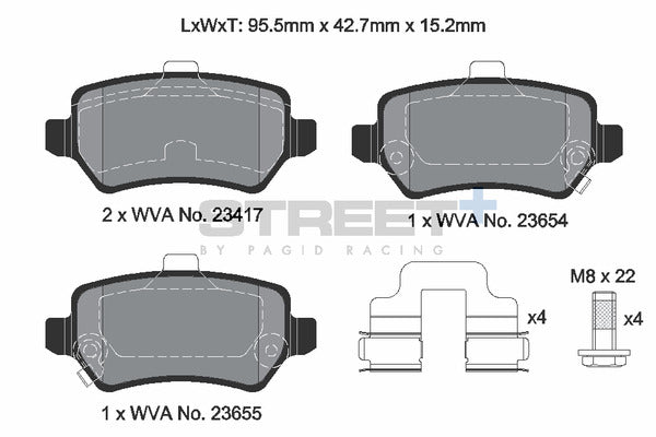 Pagid Racing Street+ Brake Pads T8309SP2001